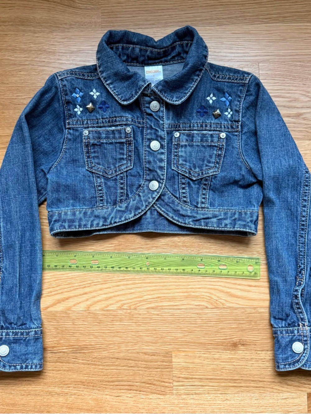Gymboree Girls' Blue Denim Cropped Jacket (size 5)